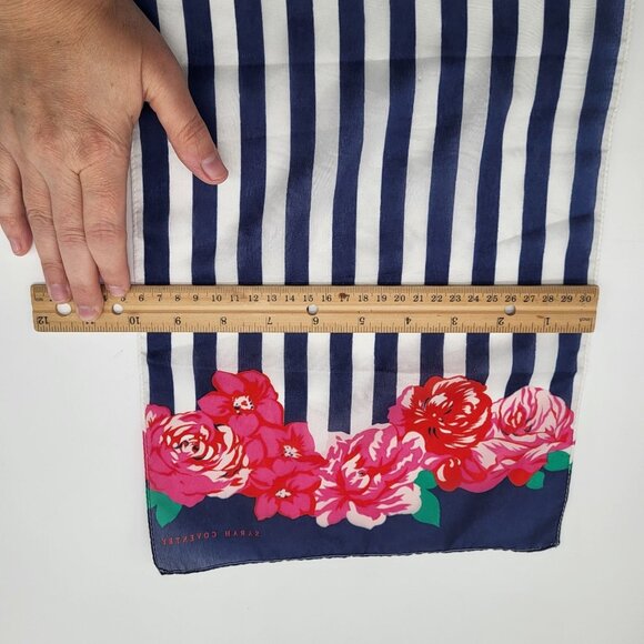 VTG Sarah Coventry Floral Striped Scarf - Picture 5 of 5